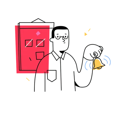 Illustration: Personalvermittler mit Klemmbrett – hohe Provisionen